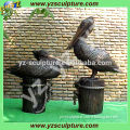 indoor decoration beautiful casting bronze pelican sculptures
